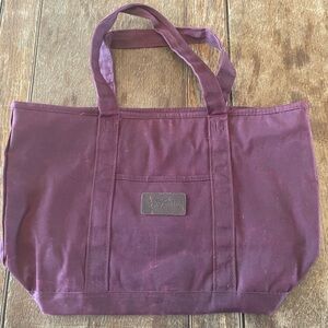 LL Bean Waxed Canvas Tote Bag in Deep Plum